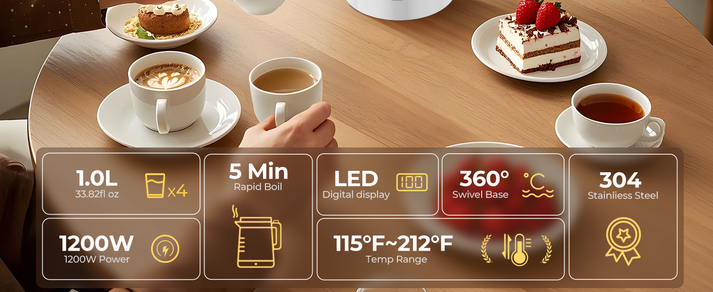 electric tea kettle white