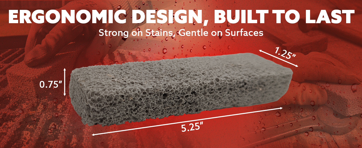 Buildups, Rust &amp;amp;amp; Tough Stains, Perfect Pumice Stone for Cleaning Bathtub, Pools, Kitchens