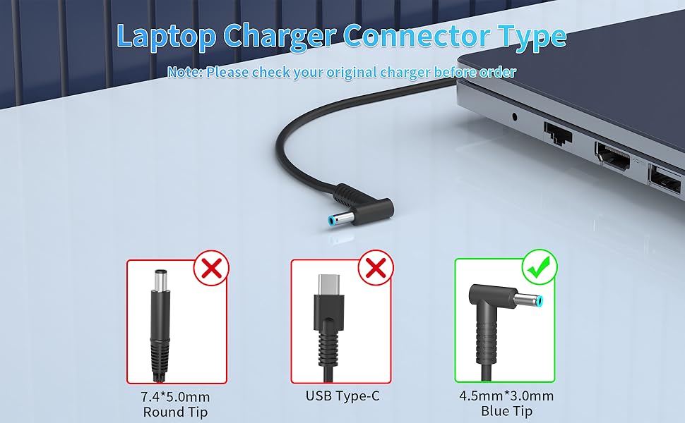 HP 45W laptop charger