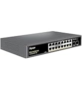 Ztyuav 16 Port Unmanaged 2.5G Ethernet Switch with 16 x 2.5G RJ-45 Ports, 2 x 10G SFP+ Ports, Por...