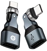EndlesShine USB C to USB A Adapter 2 Pack 180° L-Type &amp; 360° Rotating USB 2.0 480MBPS OTG Port Re...