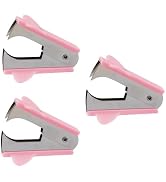 3Pcs Pink Staple Removers - Modern Plastic Staple Pullers with Non-Slip Handles | Easy-Grip Stapl...