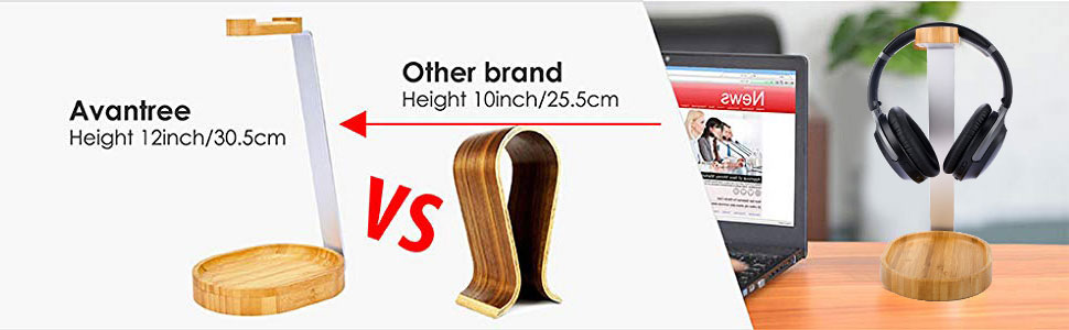 wooden headphone stand