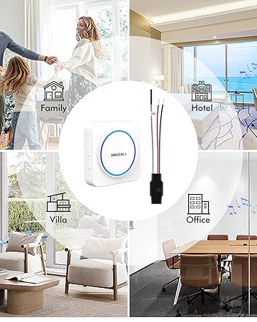 SINGCALL Wireless Doorbell Extender with Receiver Connects