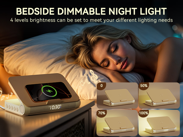 dimmable night light clock