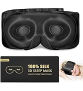 BeeVines Pure Silk 3D Sleep Mask for Women &amp; Men, Luxury 100% 22 Momme Mulberry Silk 3D Contoured...