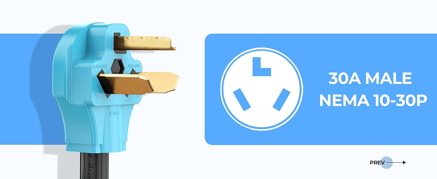 30A MALE NEMA 10-30P