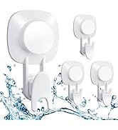 LUXEAR Suction Cup Hooks, Strong Suction Hooks for Shower Hanging Hooks for Bathroom &amp; Kitchen Po...
