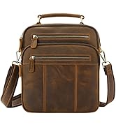 Jack&amp;Chris Leather Man Purse Shoulder Bag,Small Mens Crossbody Messenger Bags for Work,Men Satche...