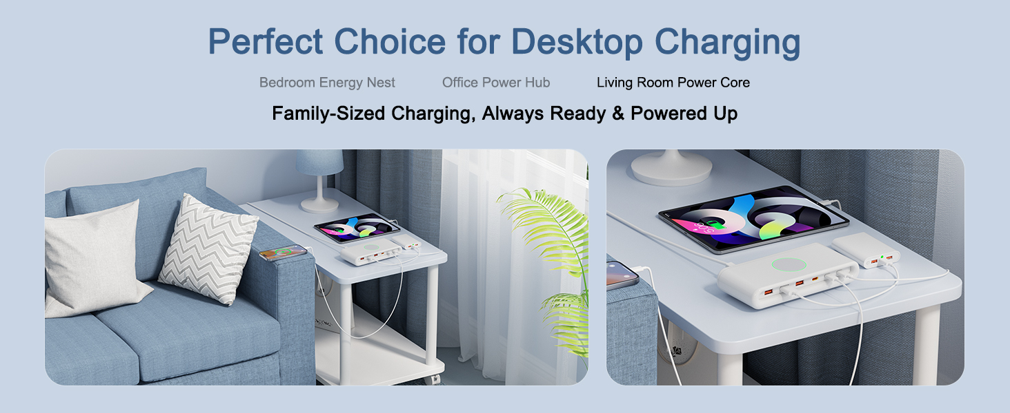 Perfect USB C charging station for living room power core