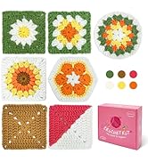SGIBYN Crochet Kit for Beginners with Step-by-Step Video Tutorials, Granny Squares Beginners Star...