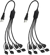 KUNCAN 4-Outlet Power Splitter Cord - 3 Prong 1 to 4 Way Male to Female Multi Plug Adapter, 1.5FT...