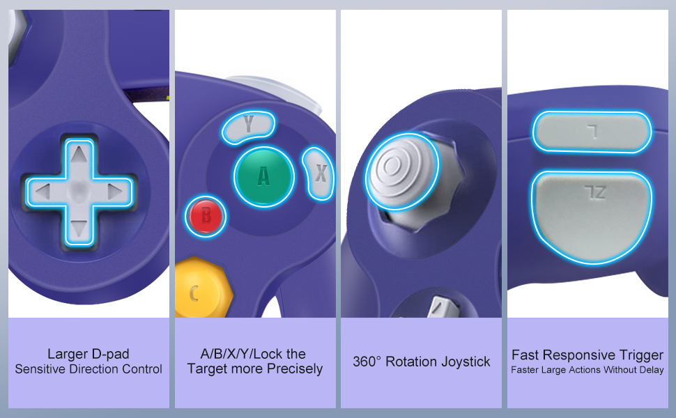 fast response button wireless switch gamecube controller