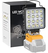 LIVOWALNY Cordless LED Work Light for Dewalt 20v Battery, 70W 7000LM Flashlight, Portable LED Flo...