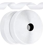 Heavy Duty Hook &amp; Loop Tape with Adhesive Backing [2" x 17.4 ft / 5.8 Yards]. White Long Strong S...