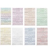 EORTA 8 Sheets 3mm Alphabet Stickers Mini Capital Lowercase Letter Stickers Colorful Plastic Glit...