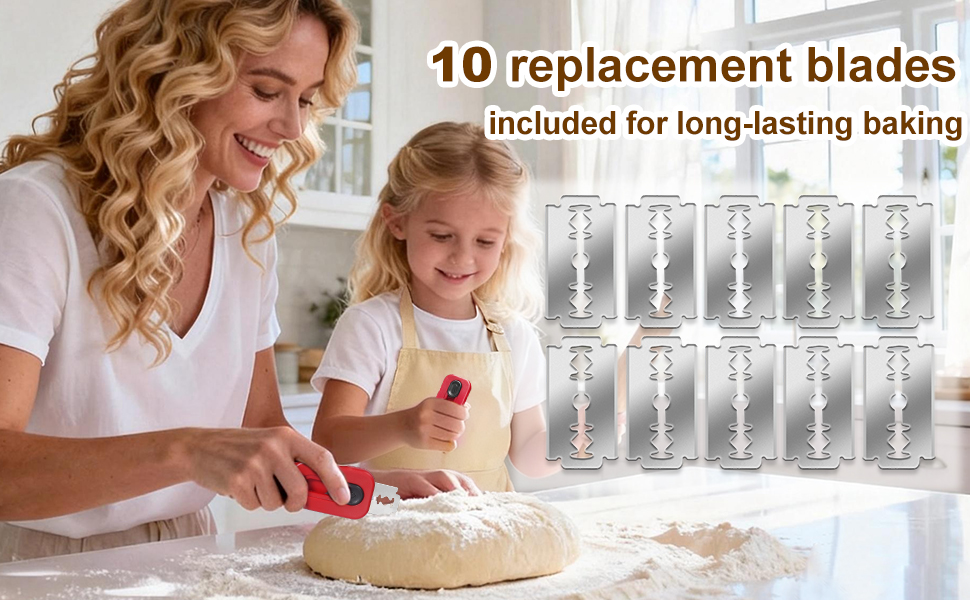 bread lame tool with 10 extra blades for professional and home bread baking scoring