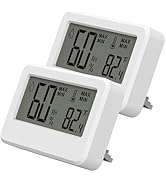 2 Pack Mini Digital Hygrometer and Thermometer,Reptile Thermometer with Magnetic & Tablestand, In...