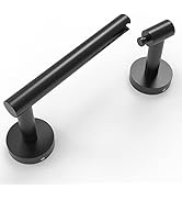 Ruacq Toilet Paper Holder Matte Black Double Post Pivoting Round Tissue Holders Roll Holder Hange...