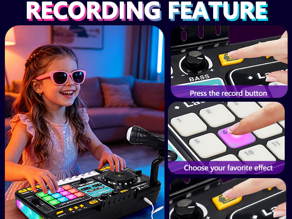 dj mixer table musical toys with music and light birthday gifts for girls boys with record fonction