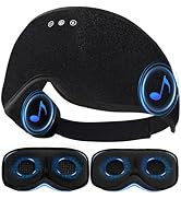 Bluetooth Sleep Mask with 2 Removable 3D Contoured Cup, Bamboo Cotton Sleeping Headphones for Sid...