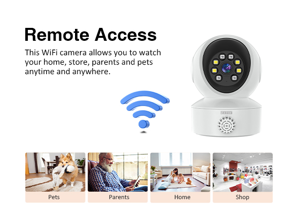 EVERSECU Smoke &amp; Gas Detection Home Security Camera with Sound Alarm 