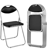 ARLIME Folding Chairs 4 Pack, Padded Folding Seats, Metal Foldable Seats with Extra Grip Handle, ...