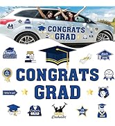 JarThenaAMCS 28Pcs Graduation Car Decorations Magnets 6 Inch Congrats Grad Cap Refrigerator Stick...