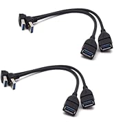 Antrader USB 3.0 Right Angle 90 Degree UP &amp; Down Extension Cable Male to Female Converter Data Ad...