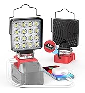 Ecarke LED Work Light Compatible with Milwaukee 18V Battery, 70W Cordless Work Lights 7000LM of F...