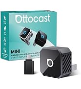 OTTOCAST Mini 3.0 Black 2-in-1 Wireless CarPlay &amp; Android Auto Adapter – Plug &amp; Play for iPhone/A...
