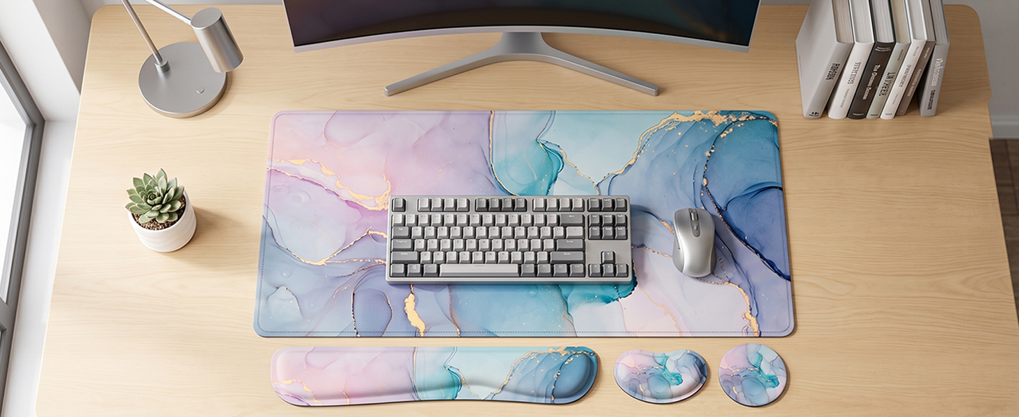 large mouse pad and wrist rest set