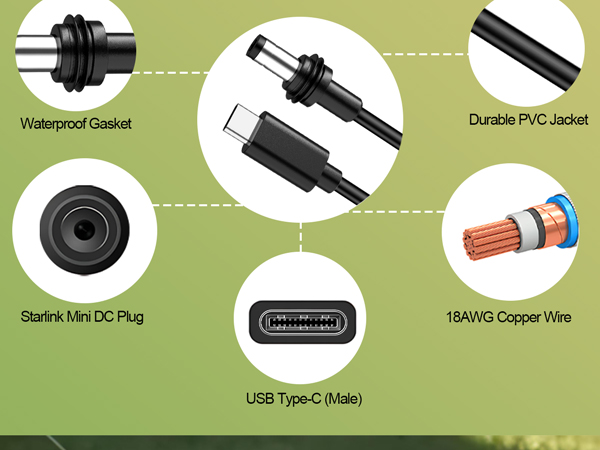 starlink mini usb c cable
