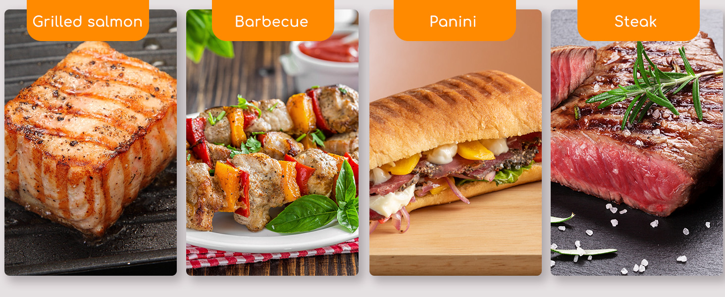 Panini Press,Panini Press Grill, Aigostar Sandwich Maker, 1000W Electric Indoor Grill, Black