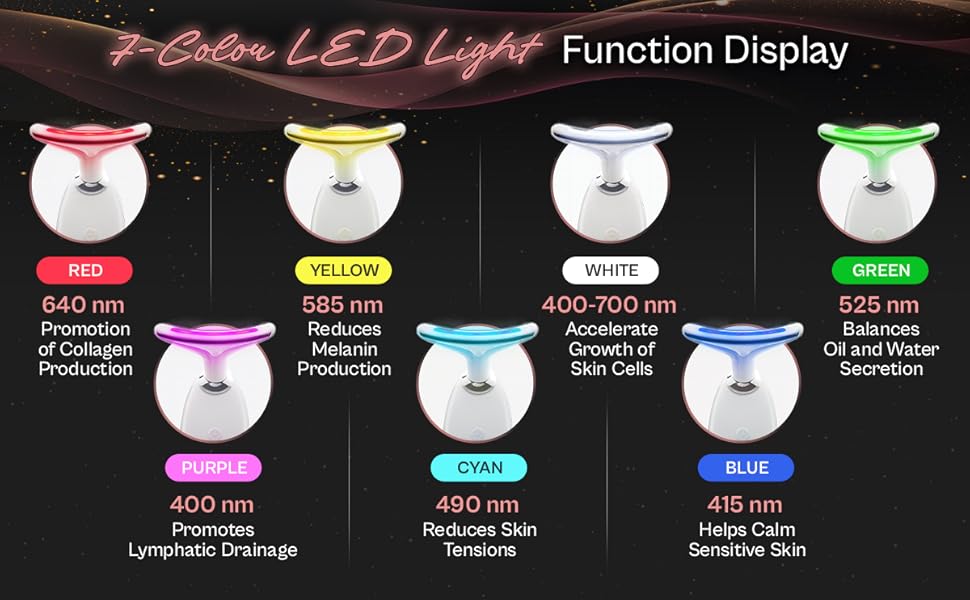 7 Color LED Red Light Therapy Facial Massager