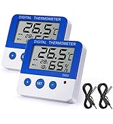 LXSZRPH Reptile Thermometer Hygrometer with High Low Temperature Alarm Digital Aquarium Thermomet...