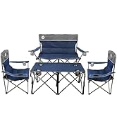 Northroad Folding Camping Chair Set of 4,Portable Collapsible Conversation Set w/1 Sofa,2 Single ...