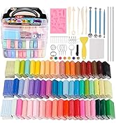CiaraQ Polymer Clay Starter kit, Oven Baked Modeling Clay with Sculpting Tools, 60 Colors, 4.7 lbs