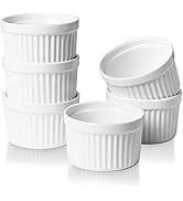 ONTUBE Ramekins - Porcelain Ramekins for Creme Brulee Dishes,Dipping Sauces,Baking Pudding Cups, ...