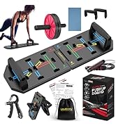 LALAHIGH Portable Home Gym System: Large Compact Push Up Board, Pilates Bar &amp; 20 Fitness Accessor...