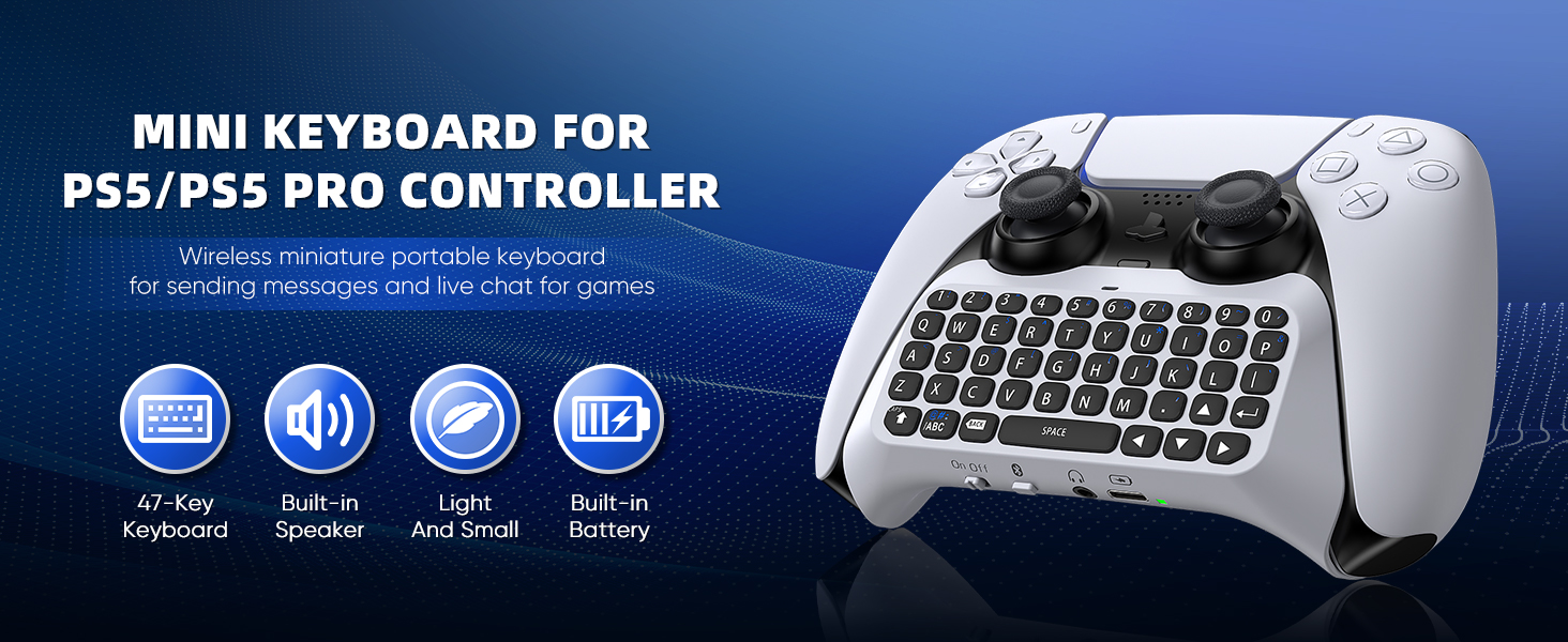 Wireless Controller Keyboard for PS5/PS5 Pro