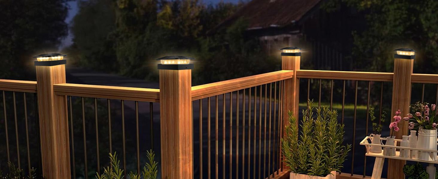 post cap lights solar powered