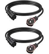 DEWENWILS 360° Rotating Flat Plug Extension Cord 6FT, 16/3 Gauge 3 Prong Grounded Power Cord, 125...