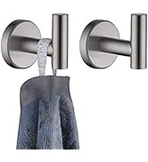 JQK Bathroom Towel Hook Brushed, Coat Robe Clothes Bath Wall Hooks for Kitchen Garage SUS 304 Sta...