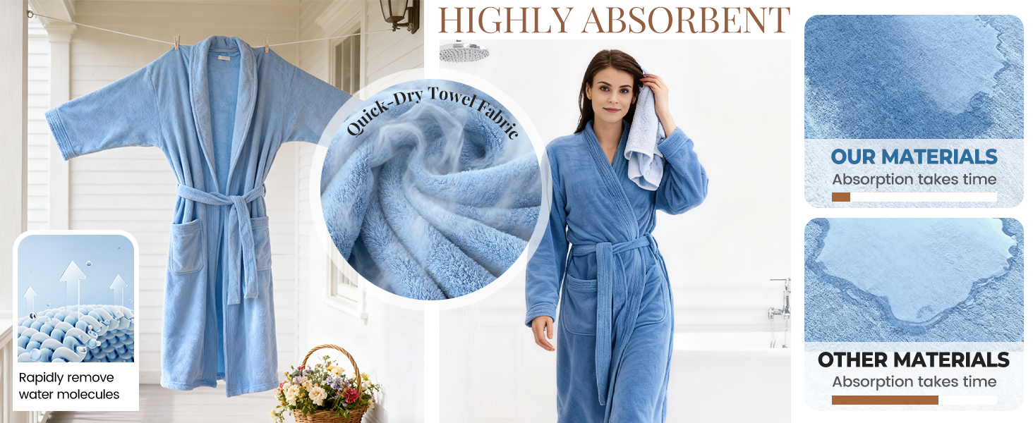 Womens Absorbent Bathrobe