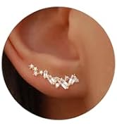 NECOCY Star 14K Gold Plated Ear Cuff Earrings for Women Non Piercing, Dainty Silver Plated Clip o...