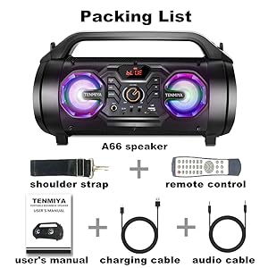 fm radio bluetooth speaker portable wireless outdoor partyboombox karaoke subwoofer big loud stereo