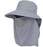 Sun Hat Fishing Hats for Men Women UV Protection Wide Brim Gardening Hiking Hat with Neck &amp; Face ...
