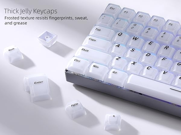 Womier Keycaps 75% Foundation Shine Through Keycaps for Mechanical Keyboards