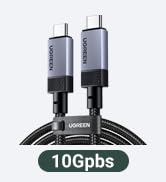 UGREEN 240W USB C Cable Gen2 10Gbps USB 3.2, 4K 60Hz Video Output Fast Charging Compatible with i...